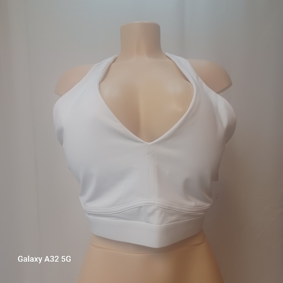 Other - Fabletics  Bounce Impact Bra Size 3X White Halter Crop Bra Sport
